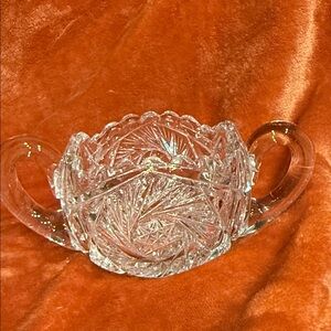 America Brilliant Crystal Sugar Bowl with Handles